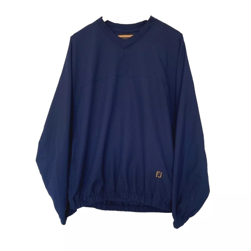 FootJoy FJ Golf Pullover Jacket Navy Pockets Elastic Waist Men's Size L